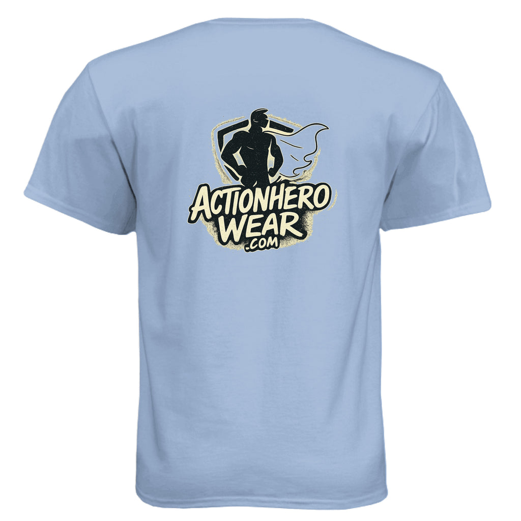 Action Hero Wear Hanes Comfort Soft cotton T-shirt, featuring a ninja-inspired design on a soft, white cotton fabric.